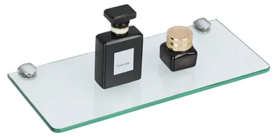 Immagine prodotto di Ripiano in vetro per bagno, 30 cm, portaoggetti per doccia, vetro temperato trasparente da 6 mm