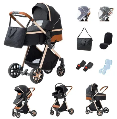 Image de Poussette multifonctionnelle, design pliable et léger, version basse V9 NOIR