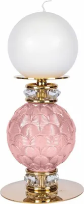 Produktbild von Casa Padrino Luxus Porzellan Kristall Kerzenhalter Rosa / Gold H. 12 cm -  Italy