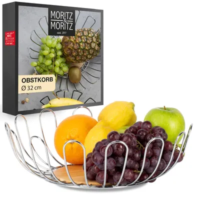Immagine prodotto di Moritz & Moritz cesto di frutta con fiocchi tondi argento