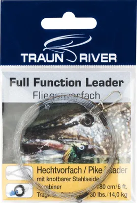 Produktbild von Traun River Full Function Leader Hecht Vorfach mit Stahlseide und Karabiner