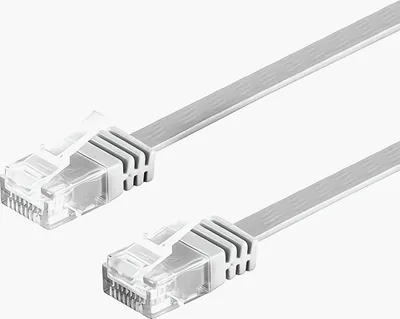 Immagine prodotto di Cavo patch Cat.6 U/UTP, non schermato, piatto, bianco, 10,0 m Cavo patch super piatto, ad es