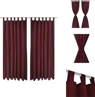 Immagine prodotto di Tende 2 pezzi in raso 140 x 225 cm rosso scuro - Tende e tendaggi