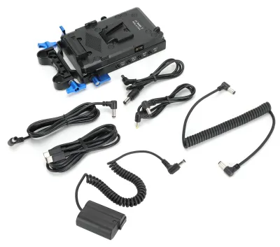 Obrázok produktu pre Systém napájania pre kameru s V-Mount s atrapou batérie EN EL15 a sponou na kábel s priemerom 15 mm pre fotoaparáty Nikon D750, D7500, D610, D810, D850, Z6 a Z7