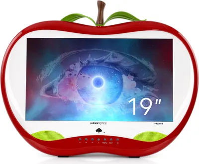 Produktbild von Hannspree HA195 HPR LED Display 18.5 Zoll Flach Matt 1366 x 768 Pixel Apfeldesign - rot/weiß