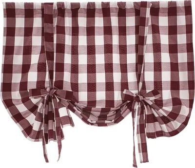 Produktbild von Binden Sie Shade Buffalo Check Fenstervorhang, 116 × 160 cm, Weiß & Rot