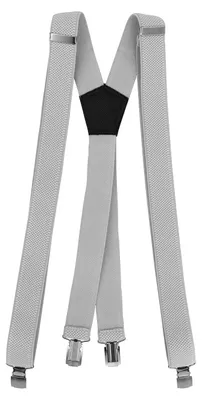 Produktbild von Fabio Farini - 1 Stück Schmales Y-Design mit 2,5cm Breite verstellbar mit extra starken Clipverschluss, Hellgrau