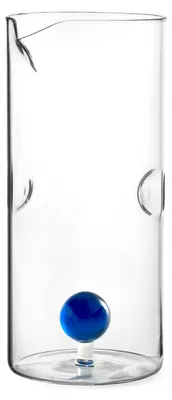 Image de H&H Carafe en verre borosilicaté avec boule bleue 1,4 l