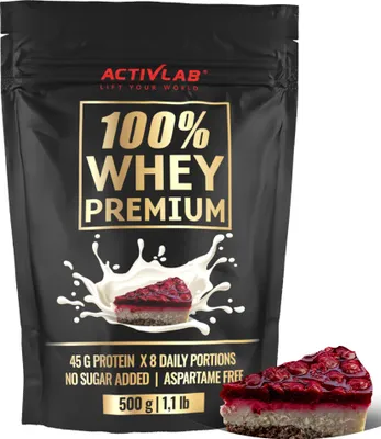 Produktbild von Activlab 100% Whey Premium 500g, hoher Proteingehalt, basierend auf Molkenproteinkonzentrat - Kirschkuchen