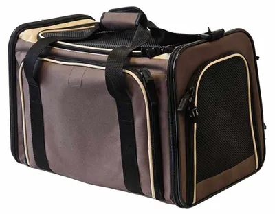 Transporttasche für Haustiere, ausklappbar, 45x28x28 cm, braun