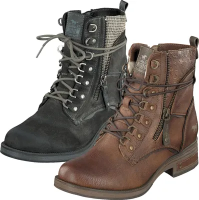 Produktbild von Mustang Damen Stiefeletten Schnürboots Kurzstiefel Warmfutter 1293-601, Größe:38 EU, Farbe:Braun
