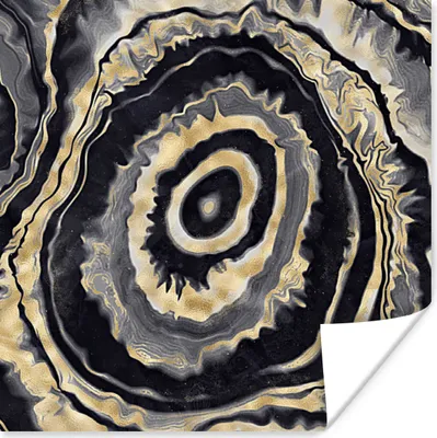 Produktbild von MuchoWow® Poster Achat - Gold - Geodestin - Marmor 50x50 cm - Wohnzimmerdekoration