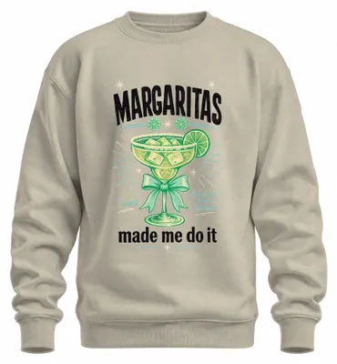 Obrázok produktu pre Tričko s potlačou "Margaritas Made Me Do It", koktail, letná edícia, tequila bar, mikina, pulóver, farba: prírodná, veľkosť: S