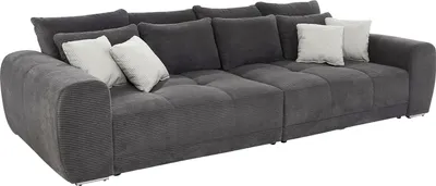 Produktbild von Bigsofa - Grau - Cord - mit 12 Kissen