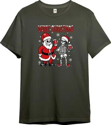 Produktbild von PAULGOS Herren T-Shirt "Skelett mit Weihnachtsmann"