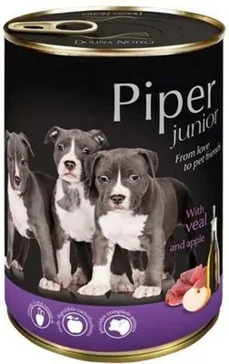 Zdjęcie produktu dla PIPER 11802406 JUNIOR karma w puszkach dla szczeniąt - cielęcina/jabłko 400g