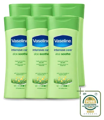 Obrázek produktu pro 6 kusů tělového mléka Vaseline Aloe Soothe, objem 400 ml, balení