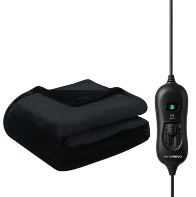Produktbild von Seranova Heizdecke mit Abschaltautomatik XL - 160x120 cm - Wärmedecke - Elektrische Decke - Waschbar - 3 Heizstufen - Schwarz