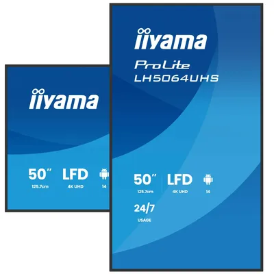 Zdjęcie produktu dla iiyama LH5564UHS-B1AG, Płaski panel Digital Signage, 139,7 cm (55"), 3840 x 2160 px, Wi-Fi, 24/7