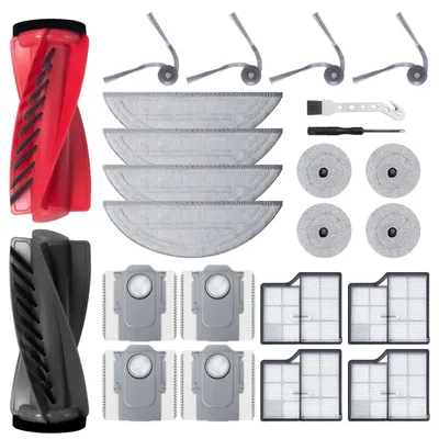 Zubehörset für Roborock Saros 10, 1 Rollbürste, 4 HEPA-Filter, 4 Wischtücher