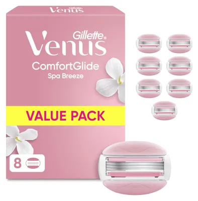 Produktbild von Gillette Venus Comfortglide Spa Breeze, 8 Original Ersatzklingen, Rosa