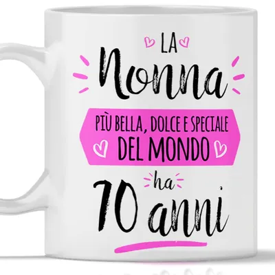 Tasse 70. Geburtstag Oma, Keramik, 350 ml, spülmaschinenfest
