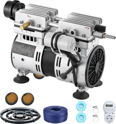 Immagine prodotto di Aeratore per laghetti - Set di aerazione per laghetti/sistema di aerazione - Potenza 590 W - Velocità 1400 giri/min - Piastra diffusore nano 360° - Pompa aria/compressore aria - Circolazione ossigeno