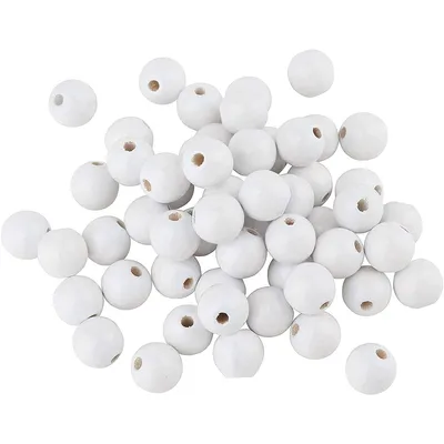 Image de Perles en bois Baier et Schneider 10mm 50 pièces en bois de hêtre blanc