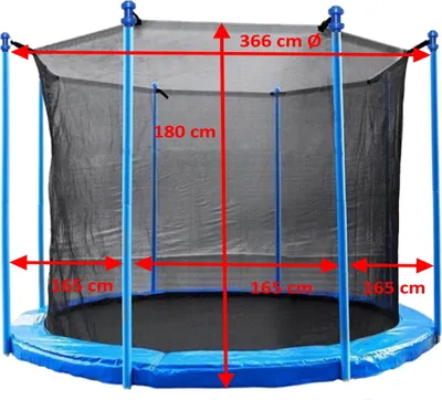 Produktbild von walexo Trampolin "Innenliegendes Sicherheitsnetz" für 6 Stangensystem ( 366 cm Ø )