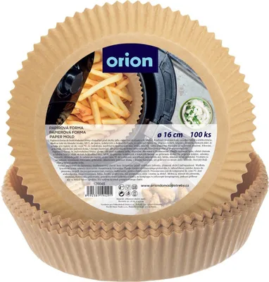 Produktbild von Orion Fritteusen-Einlagen Einweg-Backpapier Einwegpapier für Fritteusen Air Fryer aus Papier 16 cm 100 Stk.