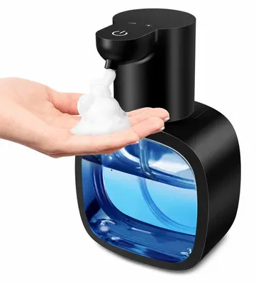 Produktbild von Automatischer Seifenspender 500ml Sensor Seifenspender, Schaumseifenspender mit 4 Stufen, Wandmontage & Tischgerät, USB-C