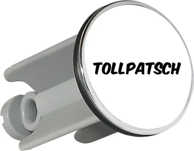 Produktbild von Huuraa Waschbeckenstöpsel Tollpatsch Schriftzug 4cm höhenverstellbar Abflussstopfen Geschenkidee