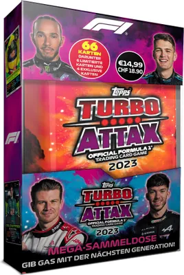 Immagine prodotto di Topps - Turbo Attax Formula 1 2023 - Scatola di latta arancione