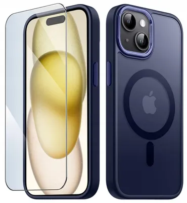 Produktbild von Mattes Magsafe-Case für das iPhone 15 + 9H-Displayschutzfolie