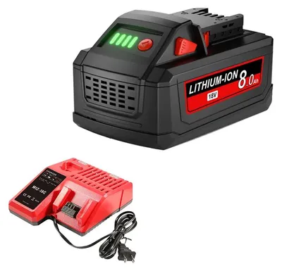 Immagine prodotto di Batterie per utensili elettrici, capacità 8000mAh, compatibili con gli utensili M18, 1 batteria e 1 caricabatterie inclusi