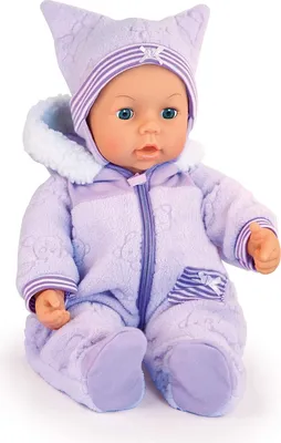 Produktbild von Bayer Design 94694AA Funktionspuppe, Interaktive Puppe Piccolina Magic Eyes, bewegt den Mund, blinzelt mit den Augen, sprechend, lila, 46cm