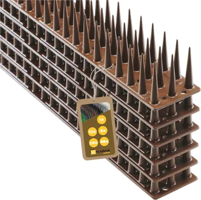 Obrázek produktu pro Plastové hroty KADAX "Arcas", 51 cm, třířadé, ochrana proti holubům, ochrana proti ptákům, 6 kusů, hnědá barva
