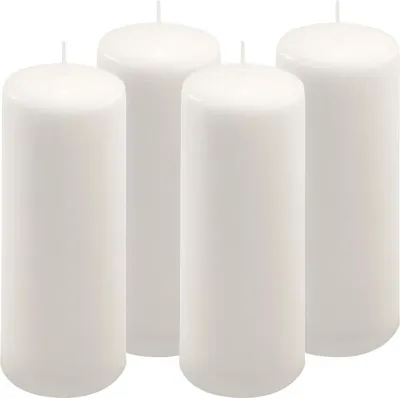 Obrázek produktu pro Sada sloupových svíček, 20 cm, Ø 7,5 cm, bílá, 4 ks