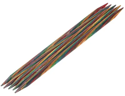 Produktbild von Lana Grossa Nadelspiel Design-Holz Multicolor Strumpfstricknadeln 15/20 cm Länge Durchmesser 20 cm 8.0 mm