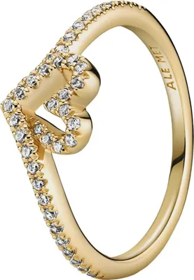 Produktbild von PandoraRing 169302C01 Wish Sparkling Heart 14k gold plated 17