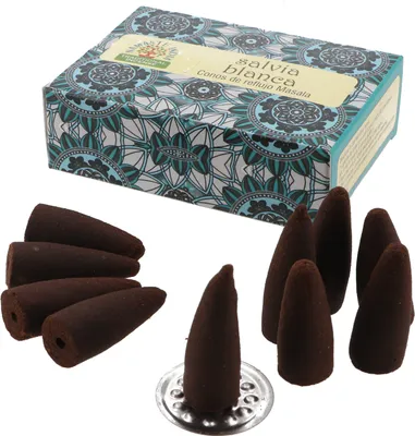 Produktbild von Natürliche Räucherkegel aus Süd Indien - White Sage, 10*7*3 cm, Indische Räucherstäbchen