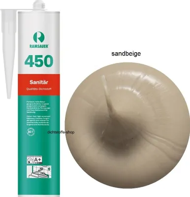Produktbild von Ramsauer 450 Sanitär 1K Silikon Dichtstoff 310ml Kartusche sandbeige
