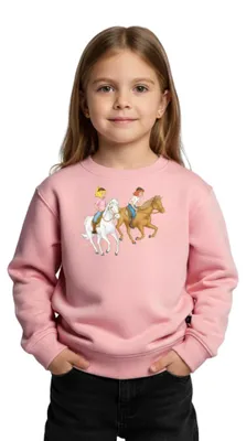 Produktbild von Spreadshirt Bibi Und Tina Ausritt Mit Amadeus Und Sabrina Kinder Premium Pullover, 146/152 (10 Jahre), Rosa