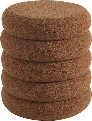 Produktbild von Hocker - Bouclé-Stoff - Terrakotta - ECAMBI