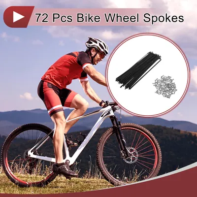 Produktbild von 72 Set 14G Fahrradspeiche 163mm Fahrradradspeiche Kohlenstoffstahl Schwarz