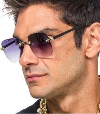 Produktbild von Brille ohne Rahmen | Schwarze Partybrille mit Verlaufsgläsern