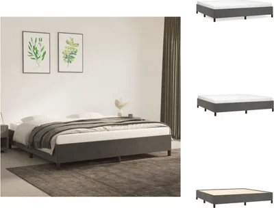 Produktbild von vidaXL Bettgestell Dunkelgrau 200x200 cm Samt -  Betten & Bettgestelle