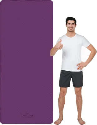 Produktbild von CAMBIVO Yoga Matte Extra Lang, 213x81x0.6cm Yogamatte, Sportmatte Fitnessmatte Rutschfest, Gymnastikmatte aus TPE für Yoga, Sport, Pilates, Gym, Workout, Zuhause