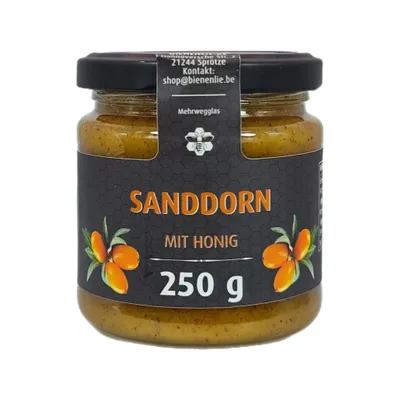 Produktbild von Sanddorn mit Honig 250g | cremiger Honig mit Sanddornfrucht