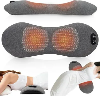 Produktbild von 3 In 1 RüCkenmassagegeräT, Rückenmassagegeräte mit Wärme, Vibration & Dehnung, Ergonomische Rückenstütze, Rückenmassagegerät mit intelligentem Steuerschalter für Unteren Rücken, Nacken